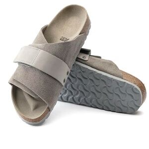 Birkenstock men’s Kyoto Gray Suede Sandals size 44